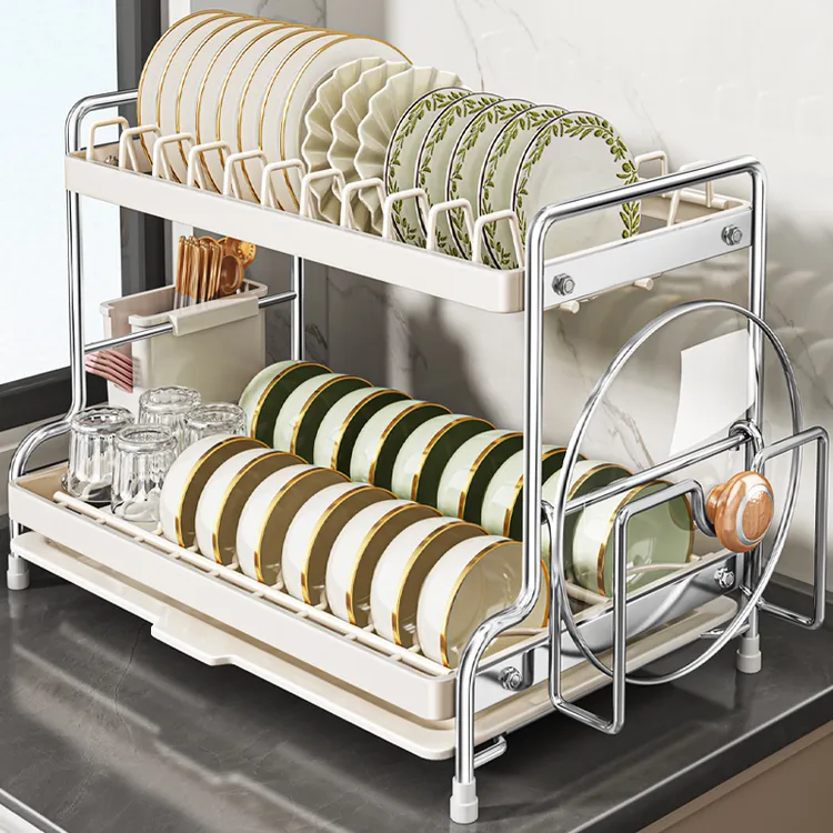 沥水碗碟架家用厨房台面置物架多层放碗碟盘子筷子砧板架收纳架子