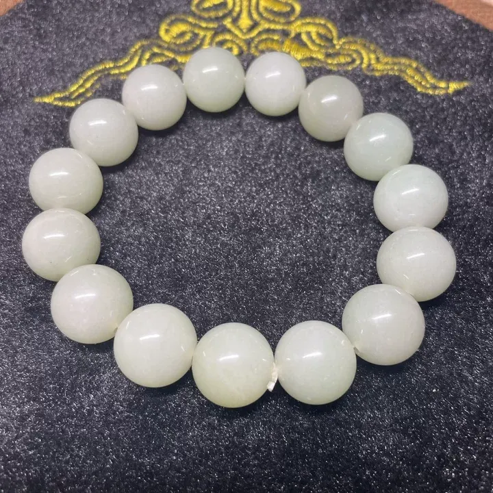 蓝奶白蓝籽圆珠手串细度好男女同款多样性发货