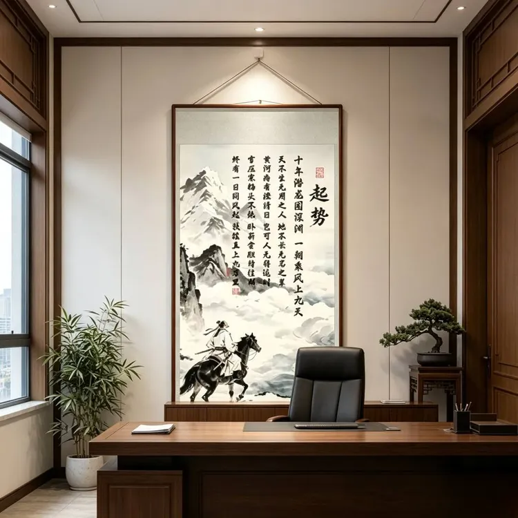【乘风青云】新中式励志挂画扶摇直上九万里书房客厅办公室背景装饰