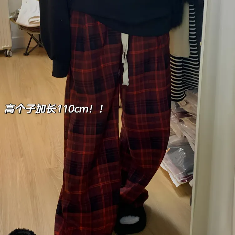 加长 秋冬新款贝贝绒高腰显瘦保暖垂坠感休闲宽松居家裤遛弯裤子