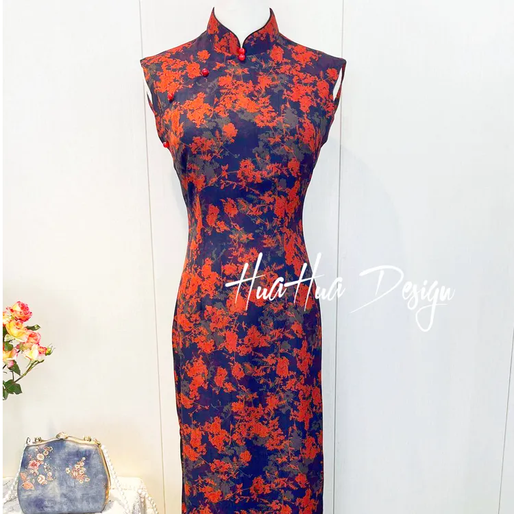 【知砚】中国风文艺复古夏季日常旗袍优雅立领显瘦修身双层衣长120