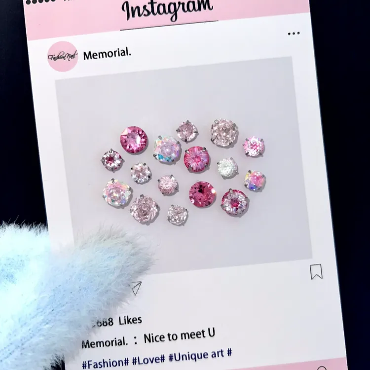 钛钢耳饰 粉雾幻梦RINGRING商店粉色钛钢耳骨钉少女粉耳钉耳骨钉