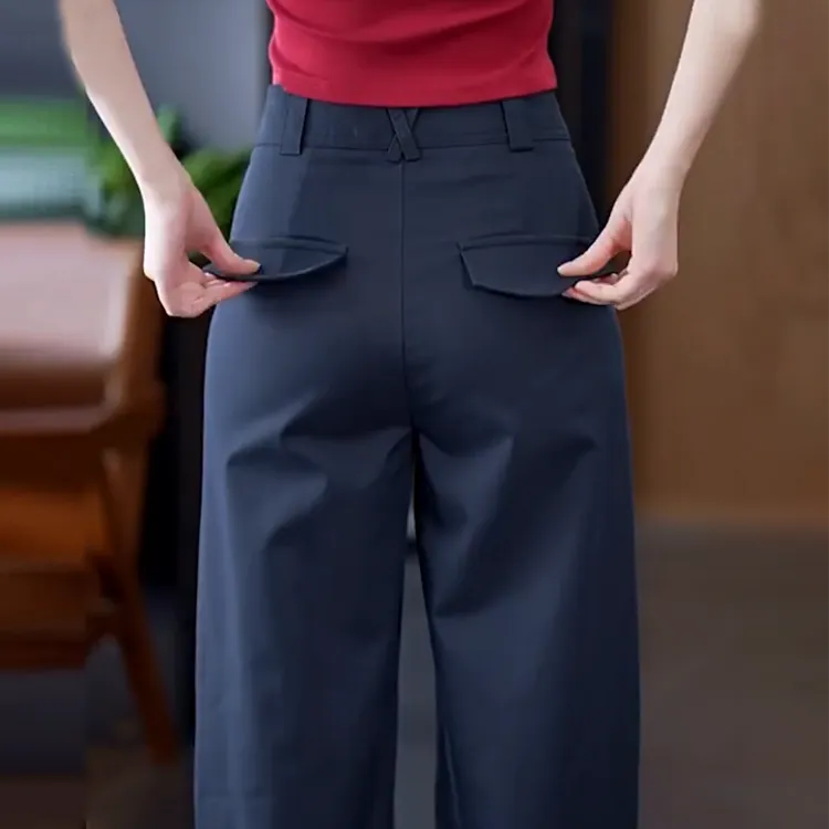天丝棉西装阔腿裤女秋季爆款2025新款高腰显瘦宽松休闲舒适直筒裤