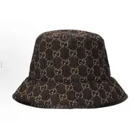 GUCCI古驰  双G系列 GG denim bucket hat渔夫帽 情侣款