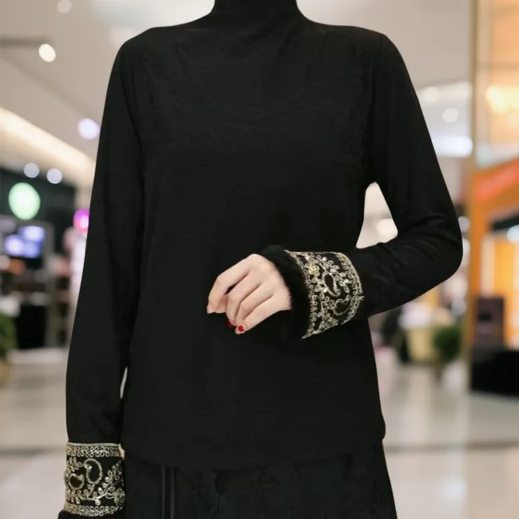 国风中式刺绣盘扣T恤女2025新款气质洋气复古上衣宽松显瘦打底衫