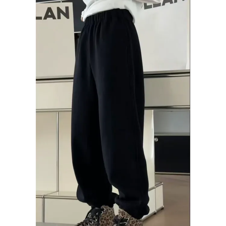 诗歌兰女装时尚百搭休闲加绒卫裤休闲裤