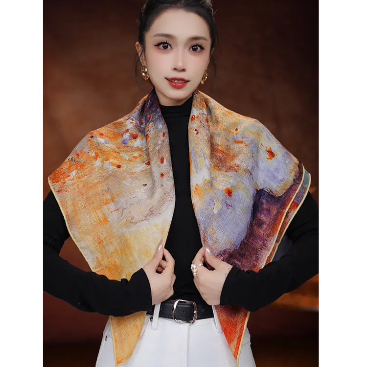 达芬奇密码【芭蕾之梦】70%绵羊毛+30%桑蚕丝百搭秋冬保暖围巾丝毛