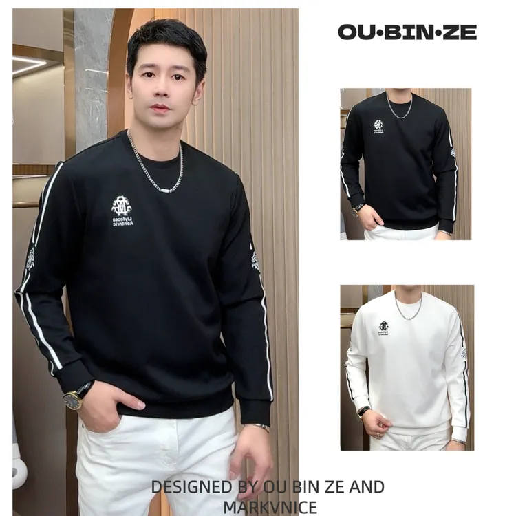 新 欧彬泽【冬雪】欧货长袖卫衣秋冬男装圆领休闲时尚百搭5165