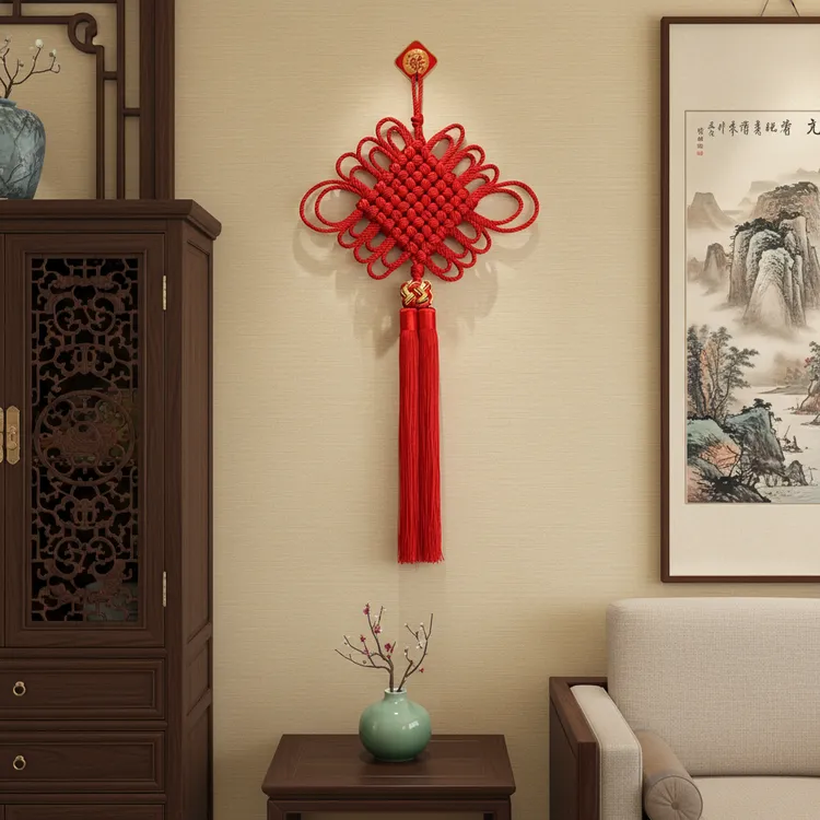【麻花金丝球】纯手工编织喜庆玄关客厅电视墙乔迁之囍中国结福字