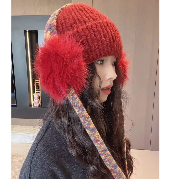 【保暖护耳帽】网红冬季秋冬加绒秋冬加绒针织帽护耳帽帽子女士