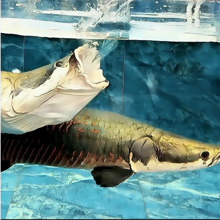 红尾海象巨骨鱼舌鱼苗大型凶猛红尾雷龙鱼巨骨活体龙鱼混养观赏鱼