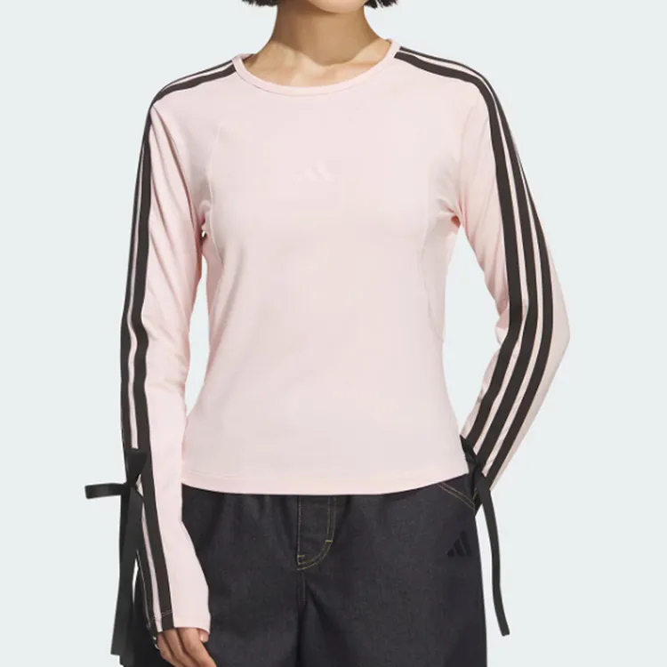 Adidas阿迪达斯秋季女子经典三条纹运动休闲长袖T恤套头衫KG3860
