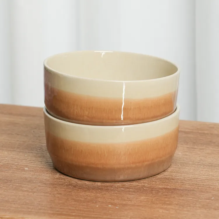 陶瓷碗复古窑变高级感家用沙拉碗碗高颜值好看餐具瑕疵LM/G5B