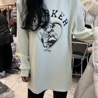 中长款长袖印花T恤时尚加绒#25571