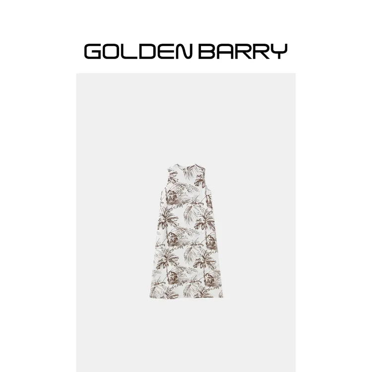 GOLDENBARRY「雨林漫步」宽松长款连衣裙306058