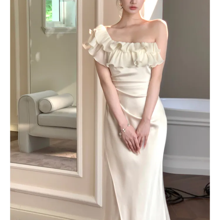 【呼吸决定】纯欲风缎面鱼尾连衣裙一裙多穿高级晚礼长裙