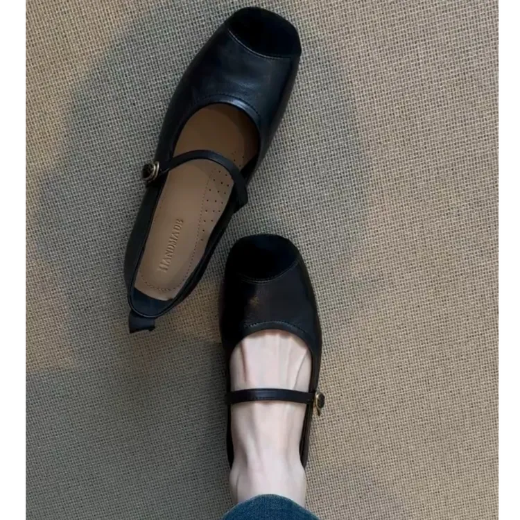 羊皮版~法式复古超软单鞋女平底芭蕾鞋浅口软底晚晚鞋子玛丽珍鞋