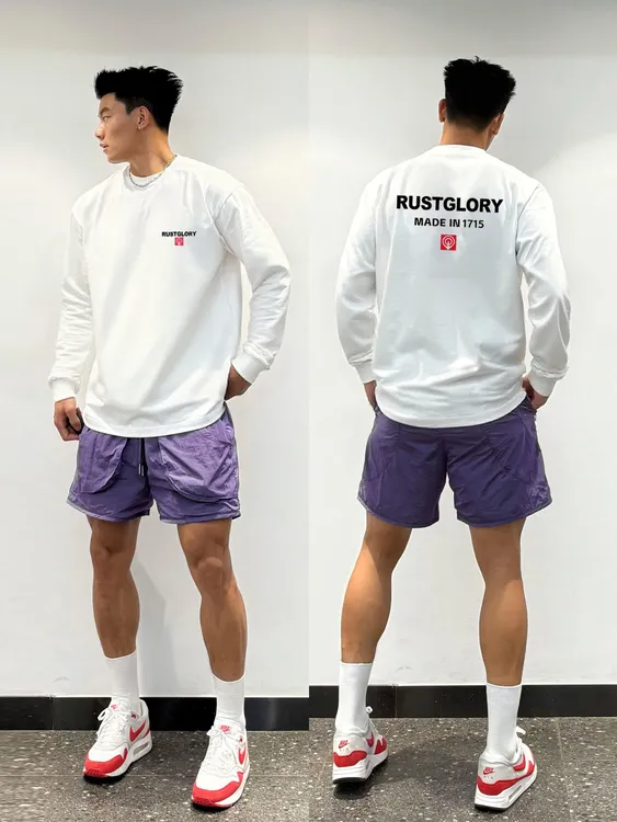 【秋季新品】美式重磅纯棉印花个性潮流宽松长袖T百搭休闲cleanfit