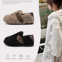 奇诺鼠冬季幼儿儿童女童毛绒绒可爱个性百搭柔软加绒单鞋090090M