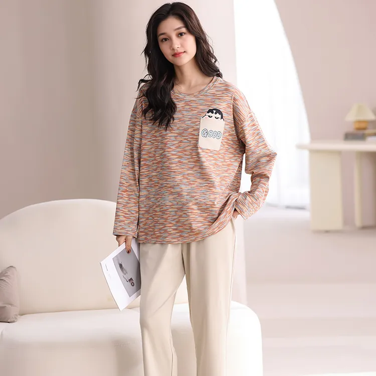 炸姐长袖睡衣女秋季2025新款蜡笔小新休闲长裤套装可外穿家居服