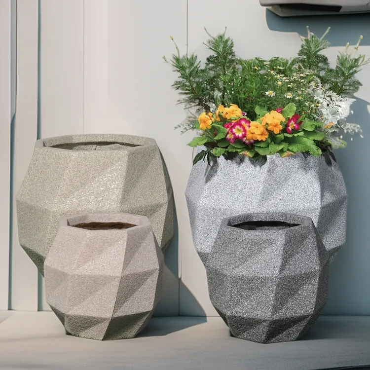 万家镁泥花盆大口劲黑金刚黑珍珠高山榕透气花瓶颜值高级感特大号