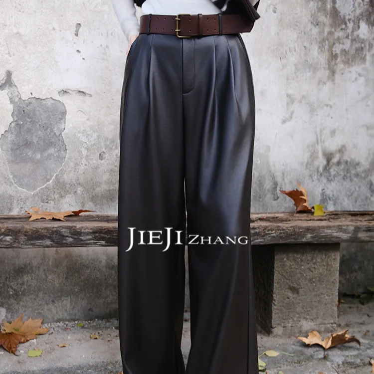 【JIEJI ZHANG】高级定制秋冬时尚百搭腰带皮裤351316