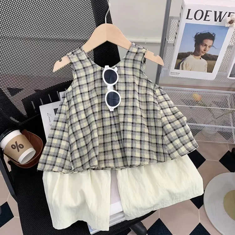 女童夏装套装2025新款洋气儿童背心阔腿裤两件套薄款森系防蚊裤