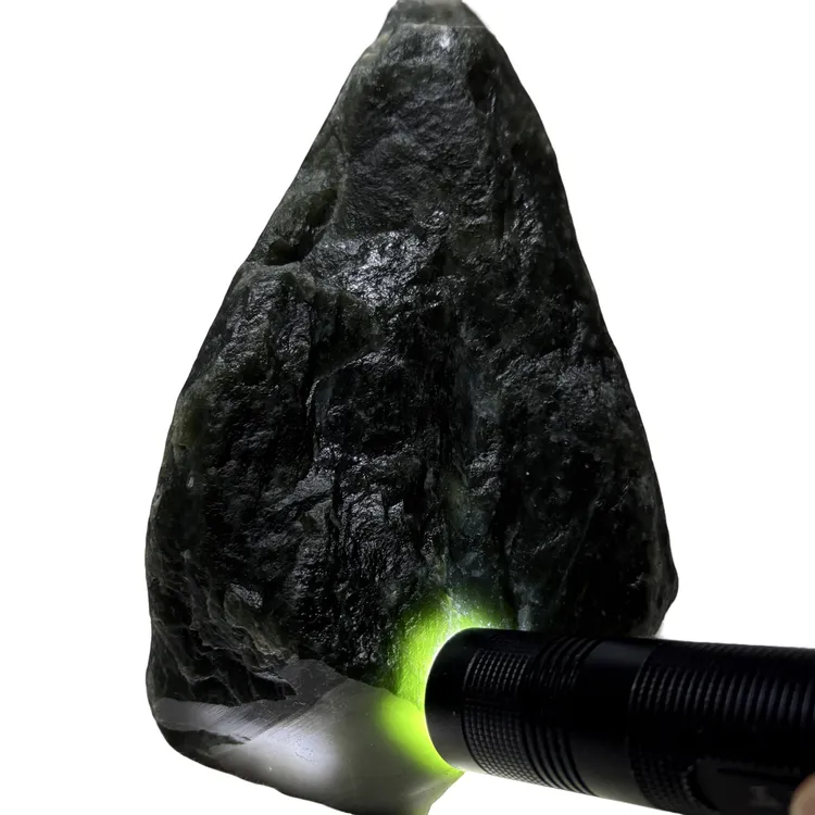 昆仑玉青海料原石摆件 菠菜绿肉质细腻天然形状可直接当摆件等