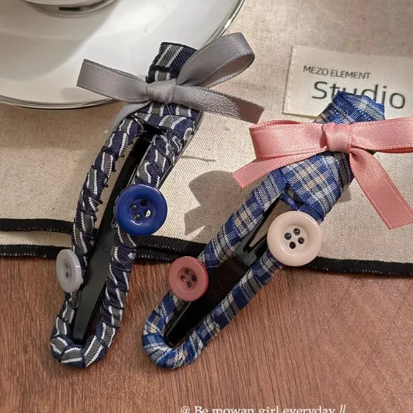 韩式蝴蝶结发夹女2025新款高级感鸭嘴夹后脑勺盘发大号一字夹头饰