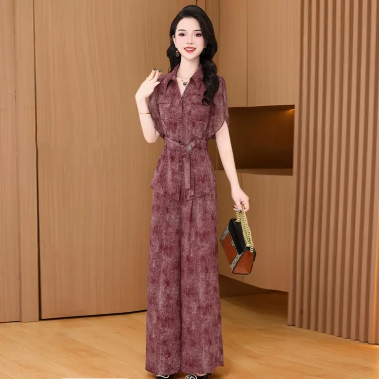 老钱风雪纺职业套装女夏季新款高档洋气职场穿搭气质减龄高级感