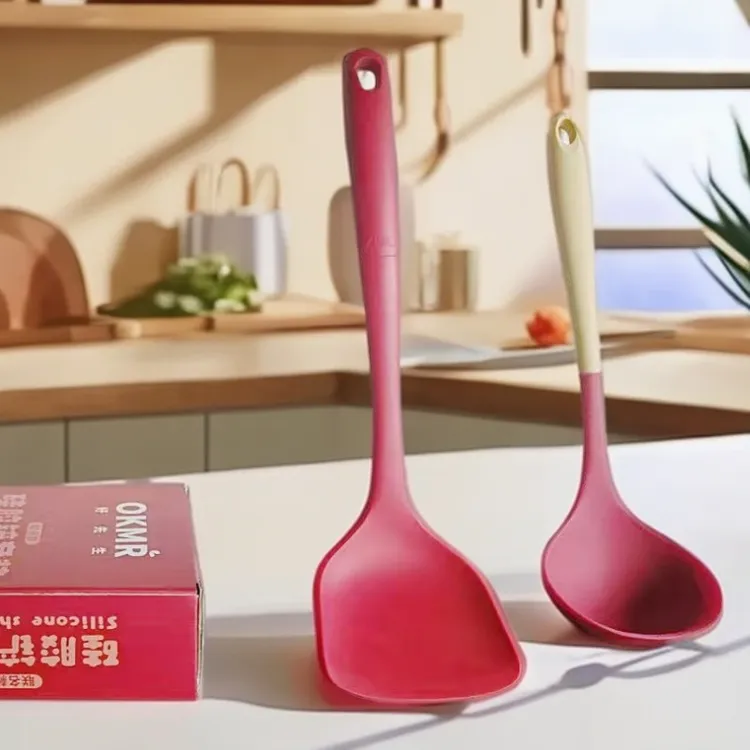 （两件套）不锈钢食品级硅胶锅铲厨房锅铲套装炒菜家用耐高温厨具