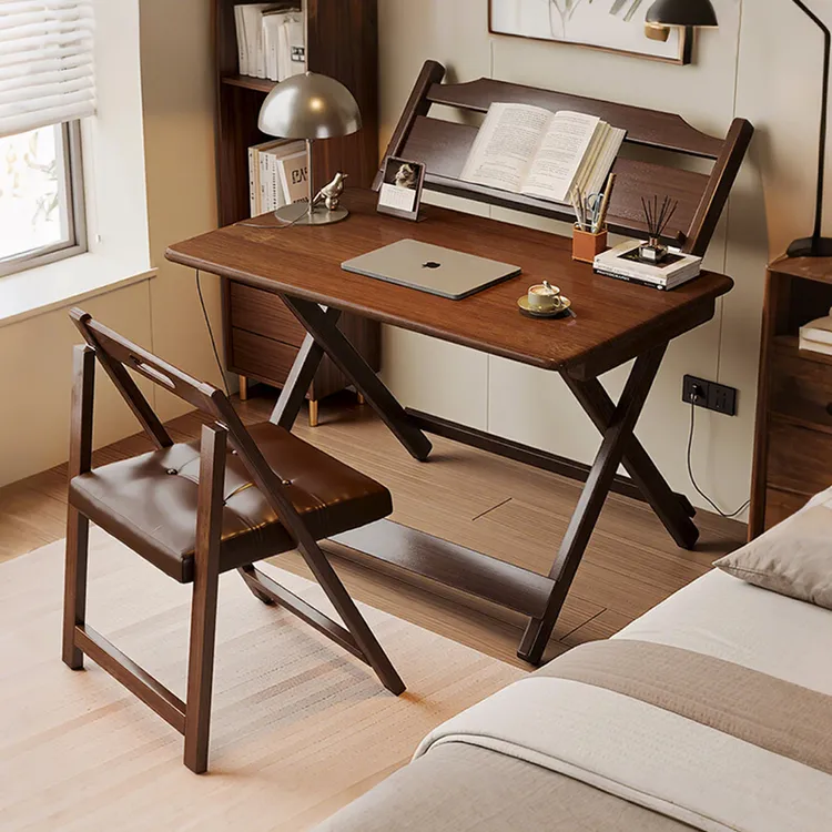 超·奈实木电脑桌折叠书桌小桌子学生学习儿童写字免安装卧室办公