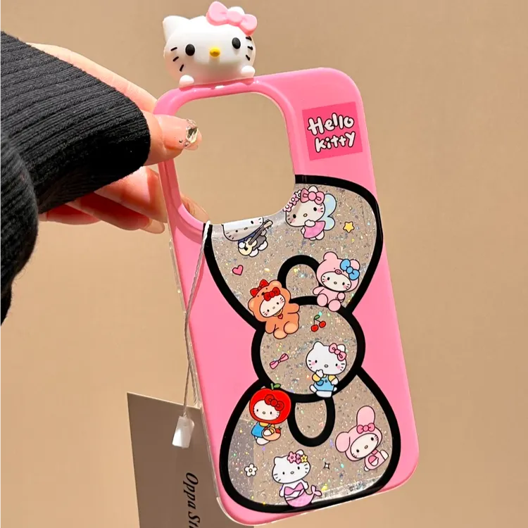 少女粉镂空蝴蝶结猫咪适用苹果16手机壳iphone15promax可爱14卡通