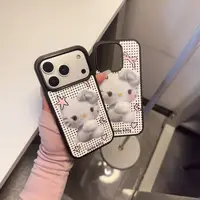 黑边滴胶ins像素kt猫适用苹果17promax/iPhone17/16/15/14/手机壳