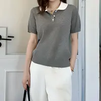 QC李潇洒杨杨【初恋polo】微胖大码女夏ins针织poloT恤ZY506A96