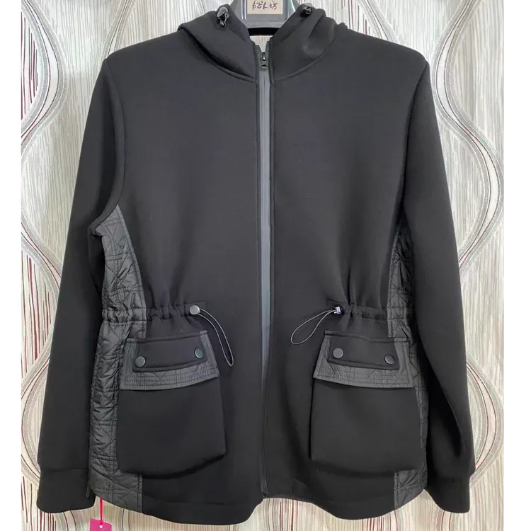 胖人坊大码女装连帽双拼棉服4781 衣长71 124