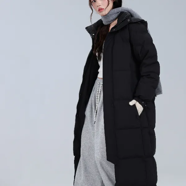 羽绒服男女超长款过膝到脚踝加厚冬季2025新款情侣宽松爆中戏黑色