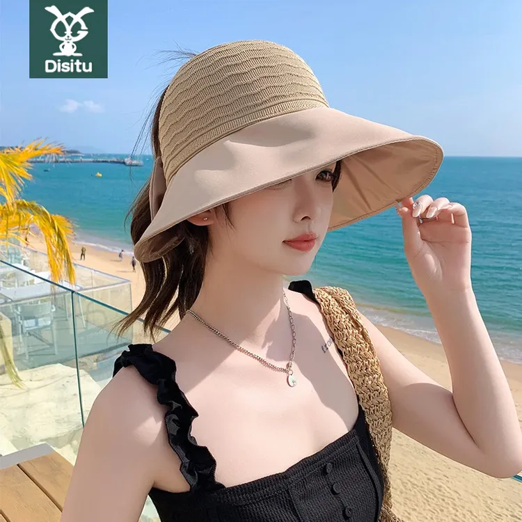 可扎马尾半空顶帽女士韩版新款春夏季防晒遮阳帽逛街搭配休闲帽子