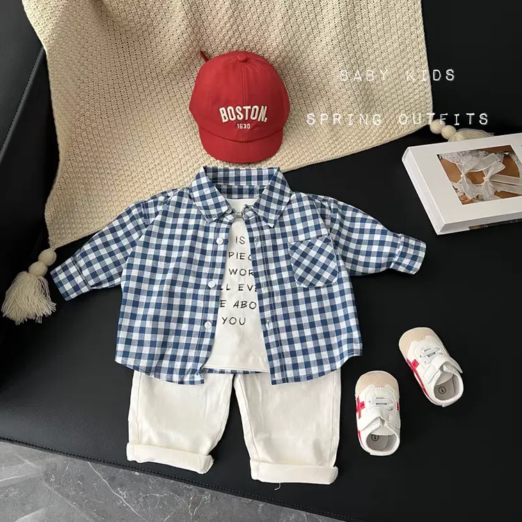 男童长袖衬衫春秋婴幼儿衣服女童宝宝衬衣儿童上衣春季春装外出服