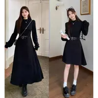大码赫本风连衣裙女2025新款秋季时尚气质小黑裙胖MM显瘦收腰裙子