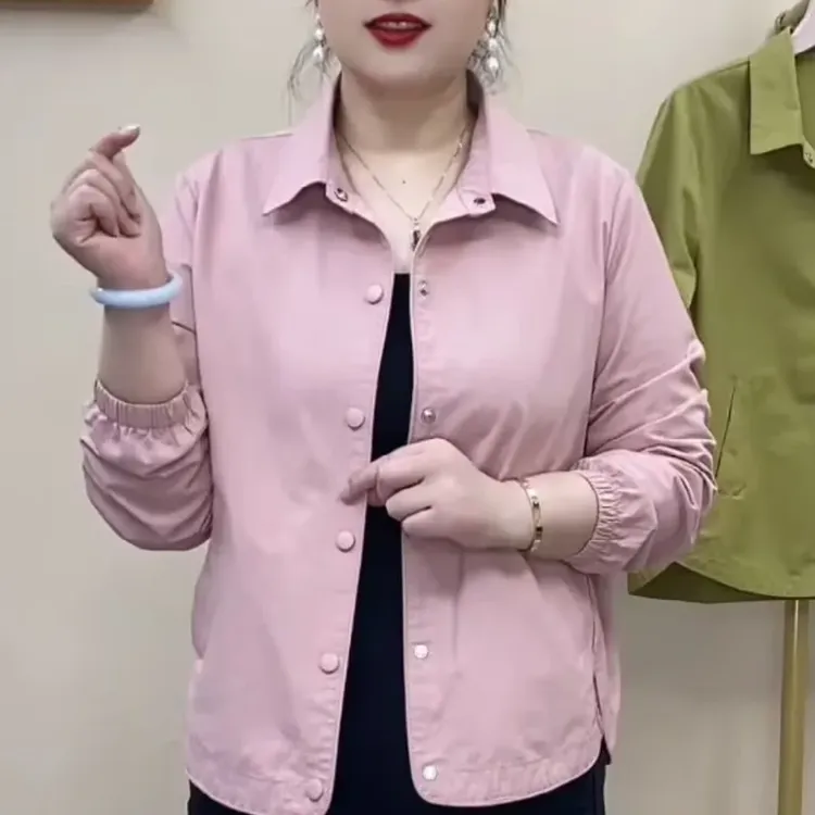 秋季新款时尚洋气休闲百搭气质显瘦中年妈妈装单层薄外套