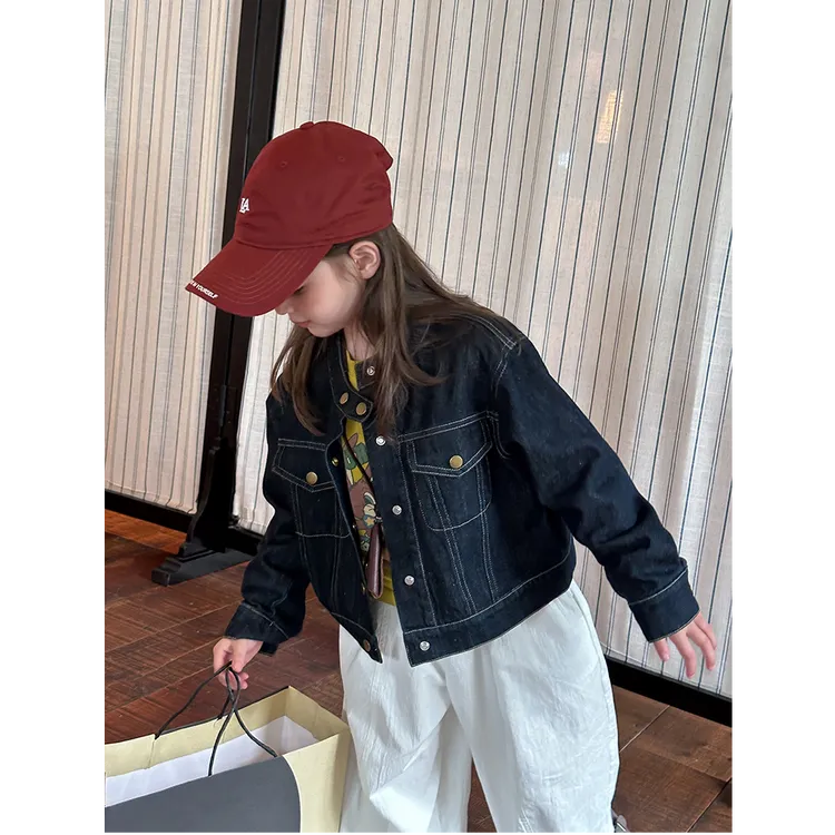 【秋季新款】儿童韩版休闲女童帅气立领儿童牛仔夹克外套上衣25F008
