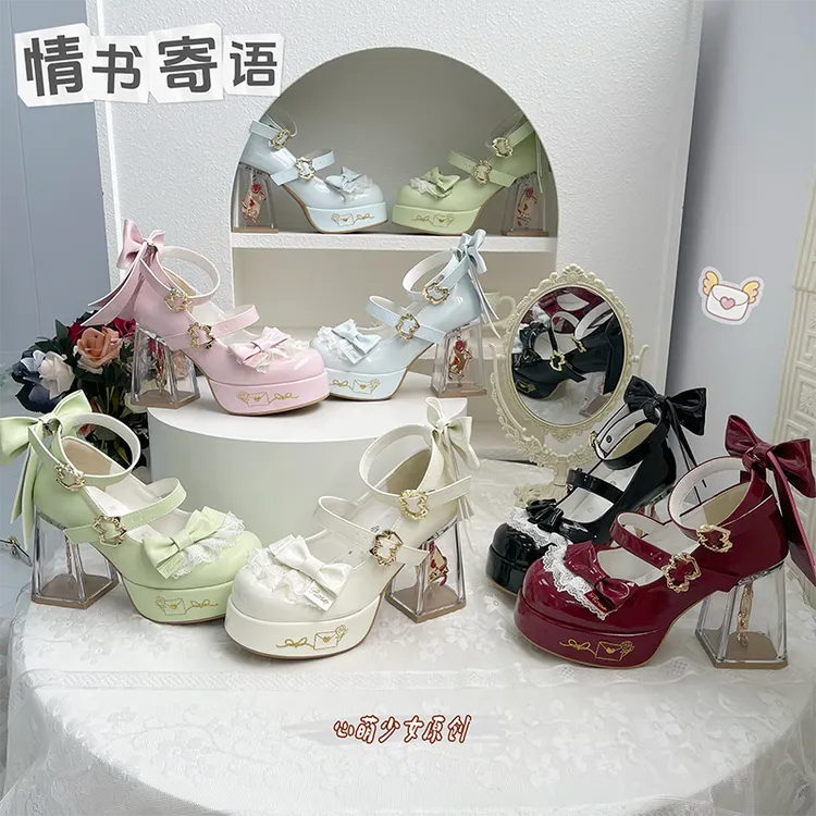 【情书寄语】原创设计lolita鞋圆头可爱百搭蕾丝蝴蝶结玛丽珍鞋