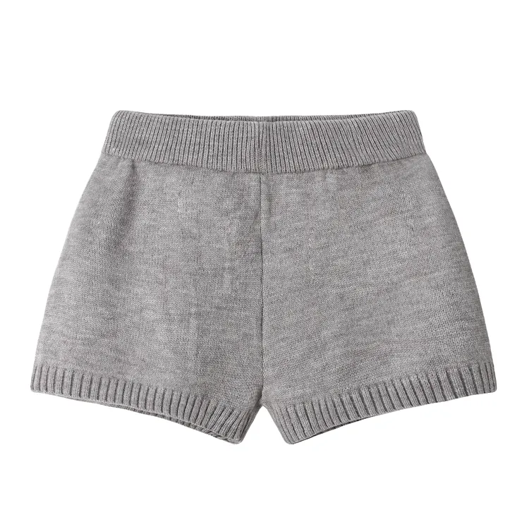 法式复古高腰打底针织短裤女秋冬季新款修身显瘦百搭休闲短裤裤子