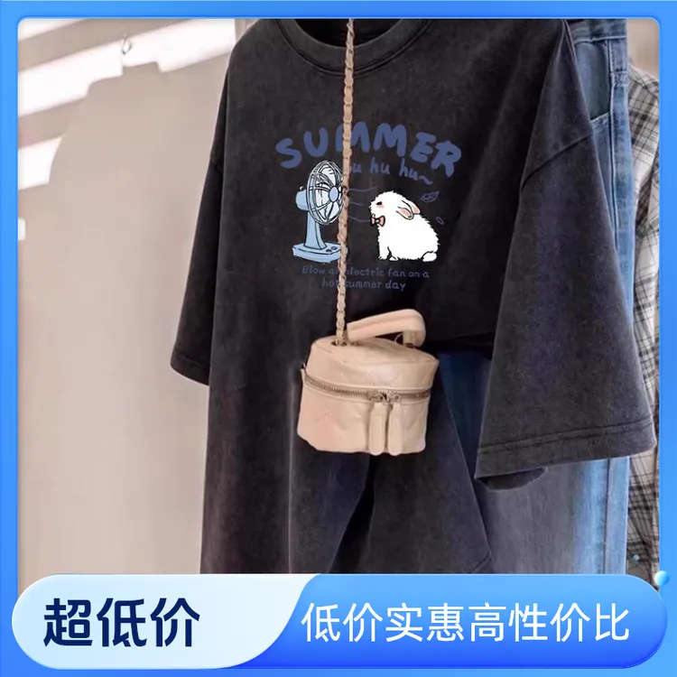 美式复古潮牌纯棉短袖t恤女夏季新款小众宽松时尚百搭甜酷上衣