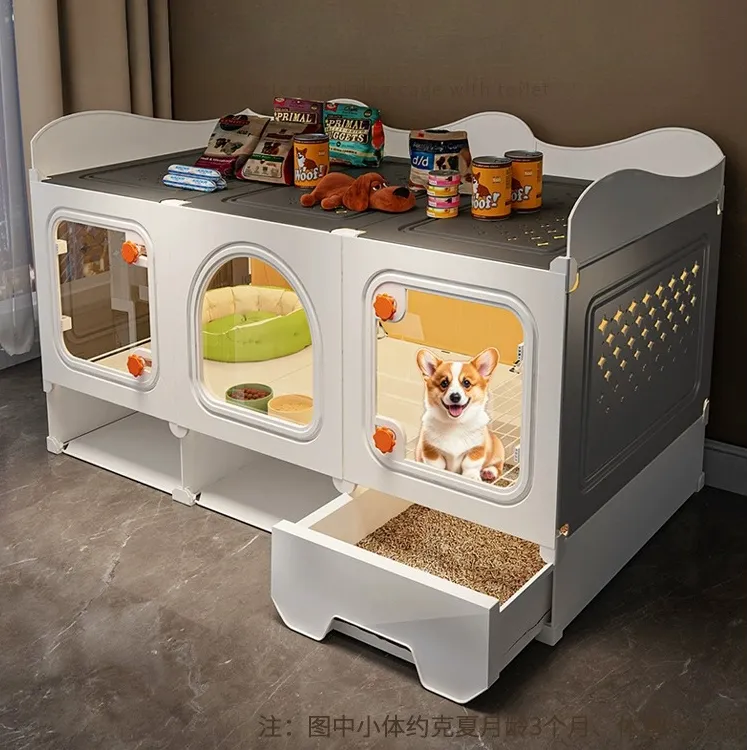 小狗笼子小型犬带厕所分离狗窝豪华别墅一室一厅一卫泰迪宠物狗笼