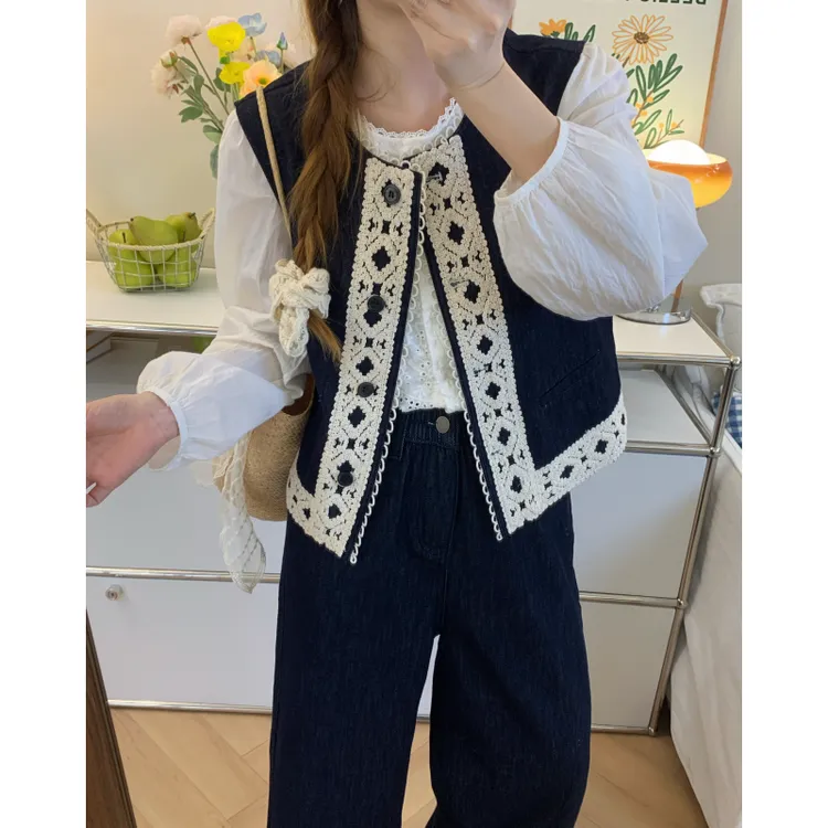 INS风东南亚风原宿风时尚套装女装马夹春秋针织