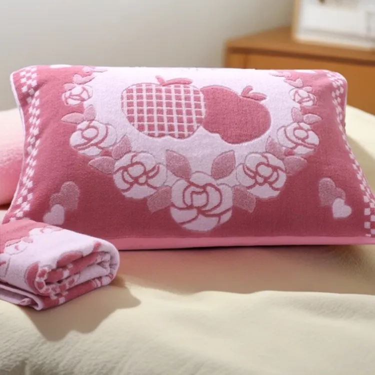 棉枕枕头巾老式毛巾款枕巾加厚大号一对装柔软毛圈透气成人高档