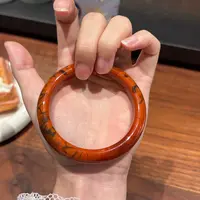 凰一品 柿子红虎皮纹（凝脂料）南红手镯（57.5圈口）