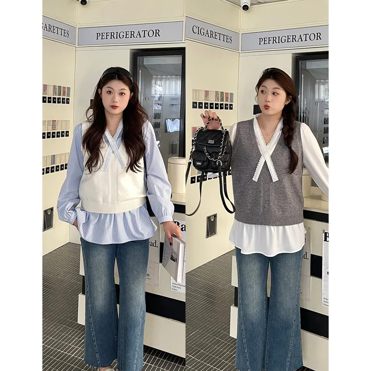裂渡宣宣【温柔乡】微胖大码女秋百搭时尚显瘦针织背心ZY507V32